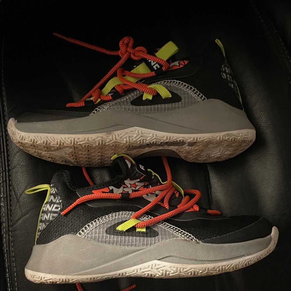 AND1 boys and Black and Gray Sneakers with Orange neon green Accents